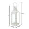 Accent Plus Home Decorative Distressed White Metal Candle Lantern - 12 inches